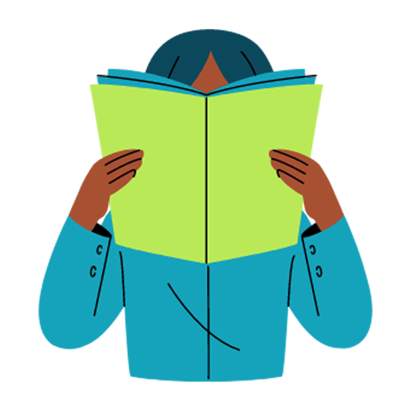Young person with their head in a book
